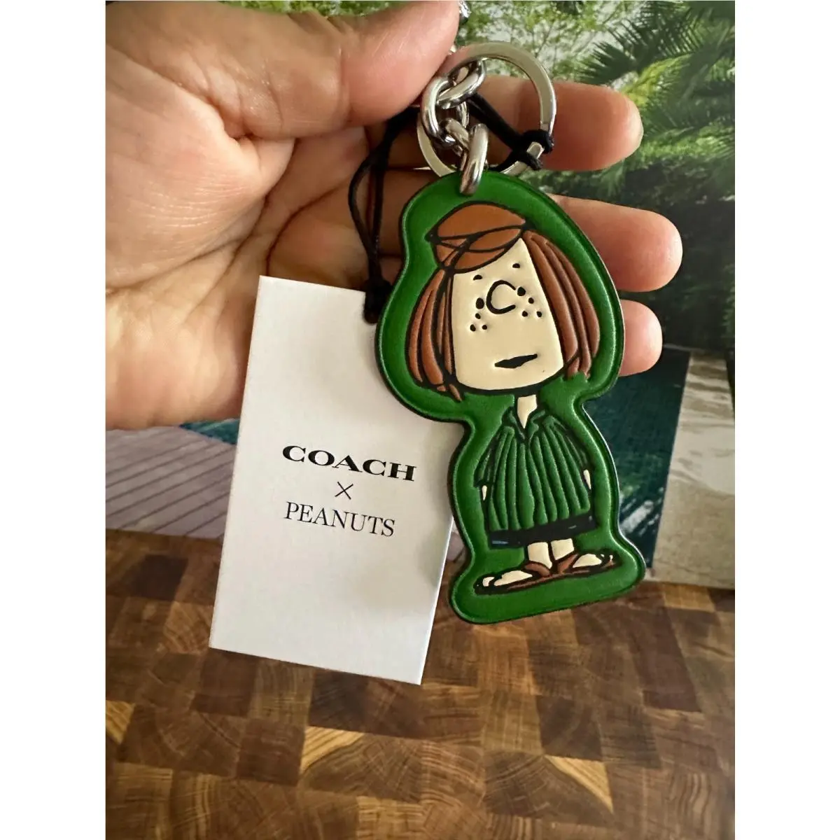 Coach X Peanuts Peppermint Patty Bag Charm CBG57 Green Multi