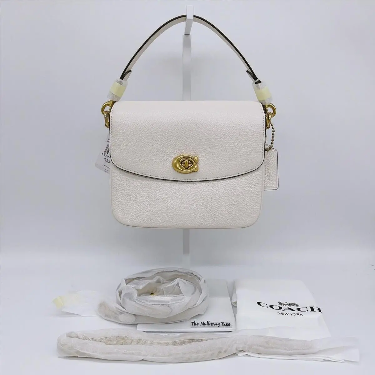 Coach 88346 Cassie Crossbody 19 Leather Chalk Chain Shoulder Bag Crossbody