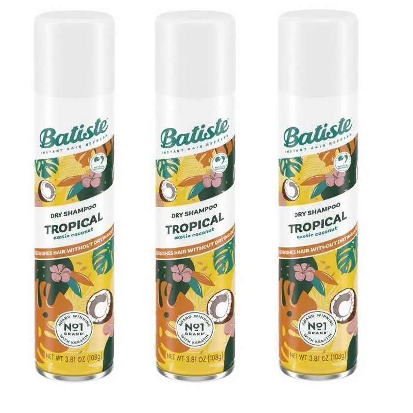 BL Batiste Dry Shampoo Tropical 3.81oz X 3 Packs