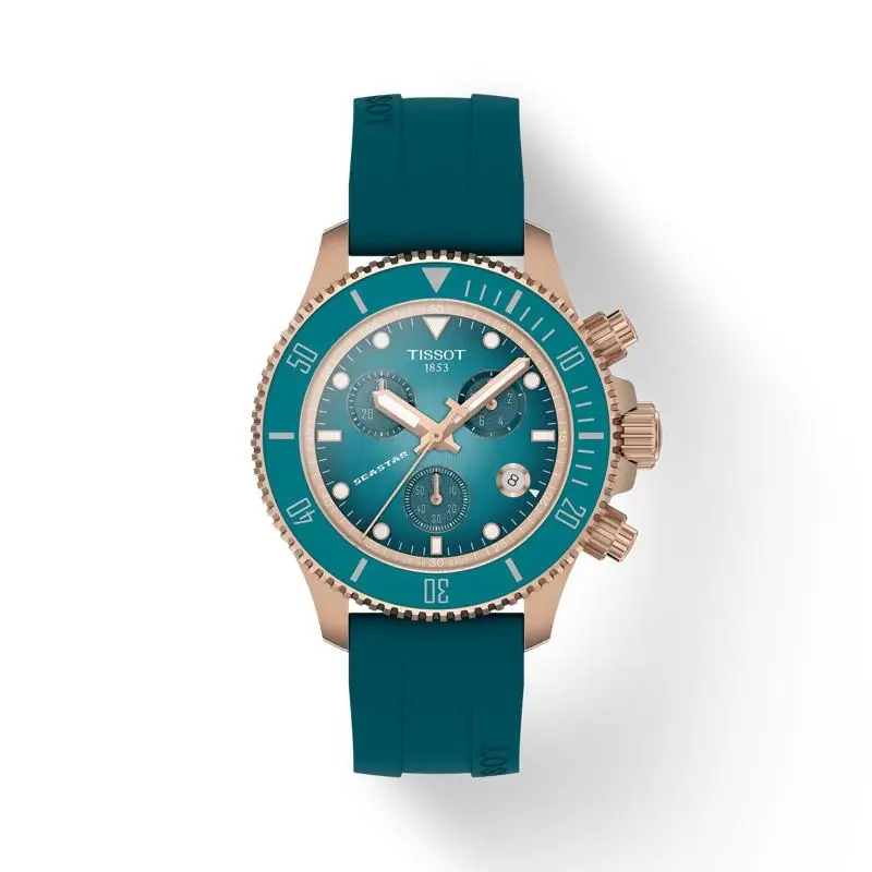Tissot Seastar 1000 Quartz Chronograph 38mm Turquoise Dial Watch T1202173704100