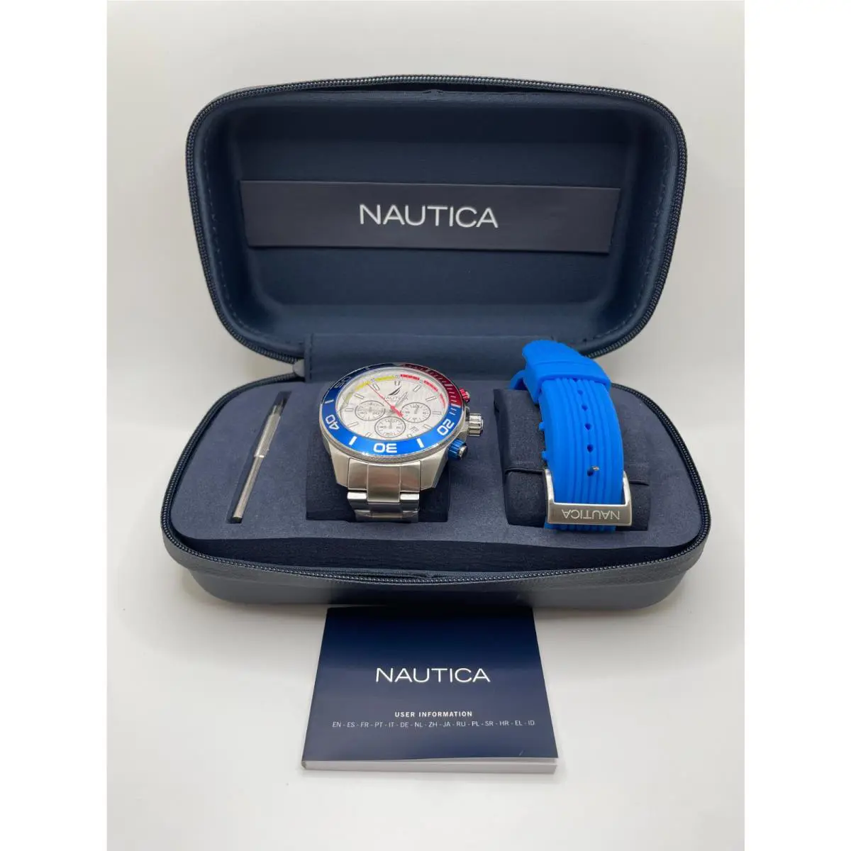 Nautica One NAPNOF301 Mens Silver Recycled Stainless Steel Classic Wristwatch