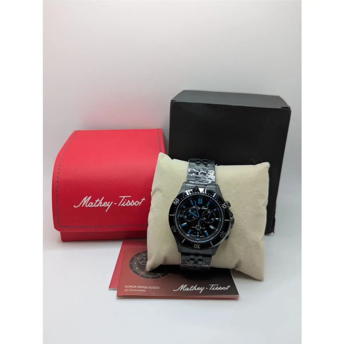 Mathey-tissot Expedition MTWG8001103 Mens Black Quartz Chronograph Wristwatch - Dial: Black, Band: Black
