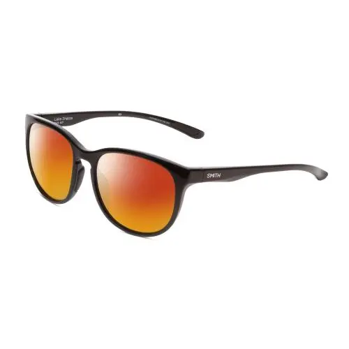Lake Shasta Unisex Cateye Designer Polarized Sunglasses Black 56 mm Red Mirror Polar by Smith Optics
