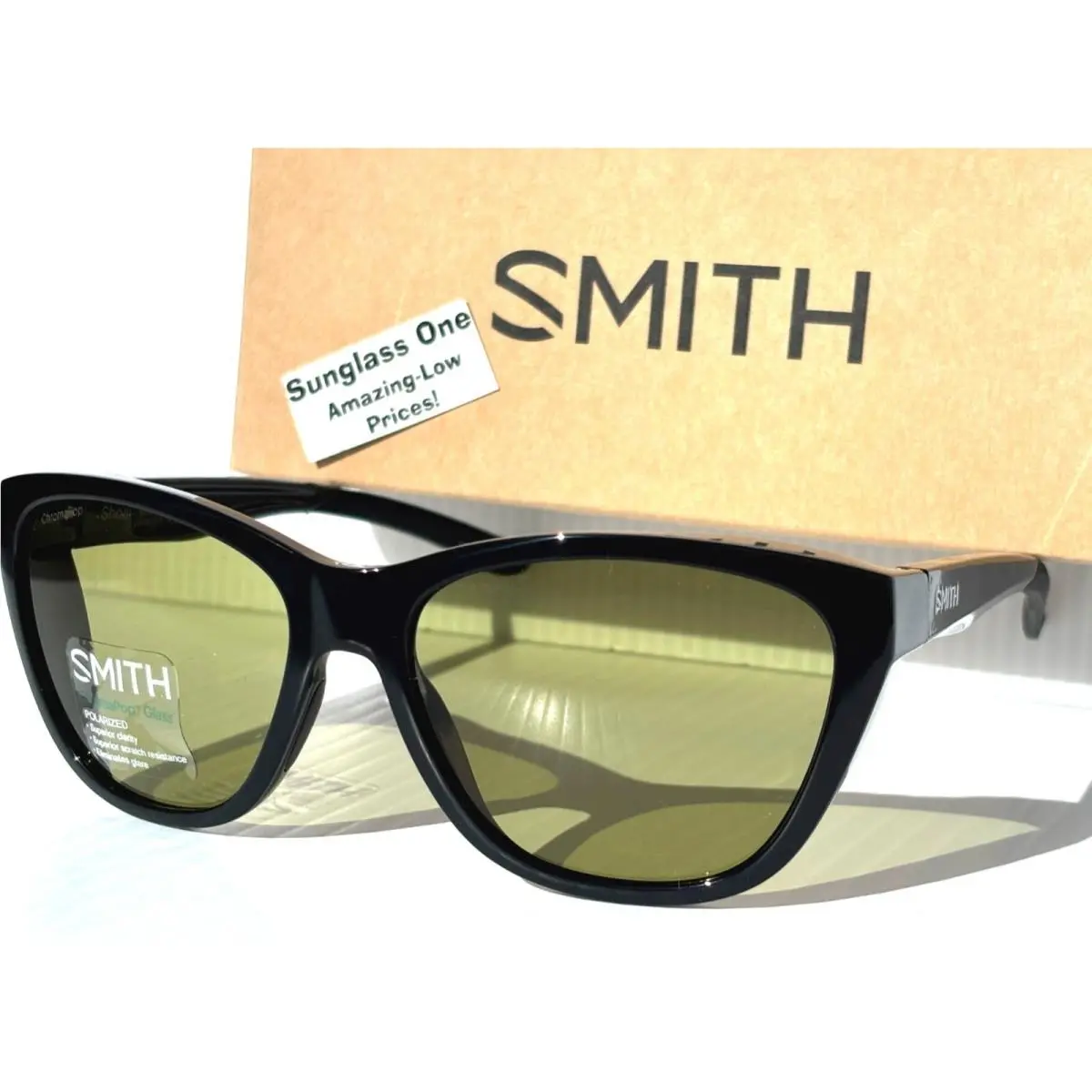 Smith Optics Shoal Black Chromapop Polarized Low Light Yellow Glass Sunglass