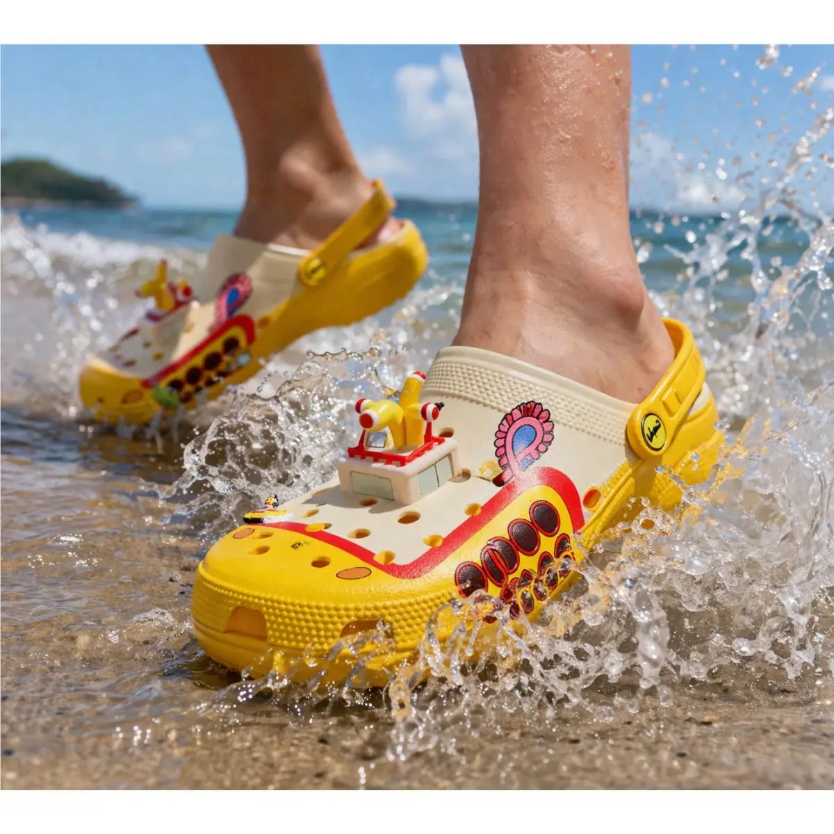 Crocs x Beatles Yellow Submarine Classic Clogs Mens 12 Rare Limited Edition