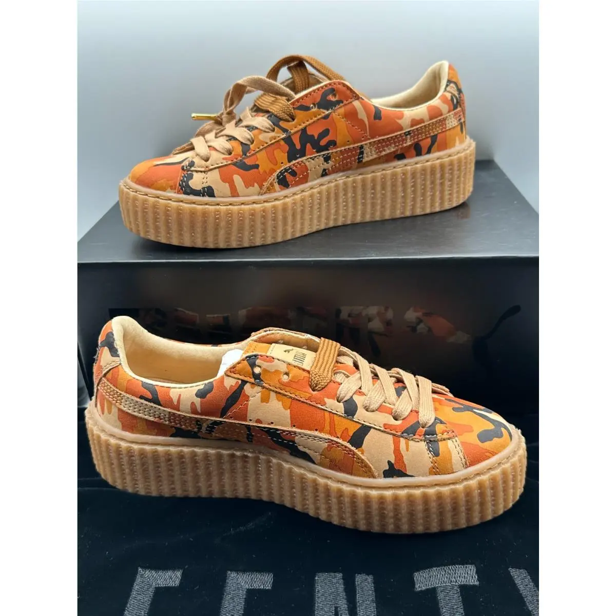 Puma shoes - PUMA Fenty X  Creeper Camo Lace Up - 36234101 - Orange (UPC: 889180774570) 8