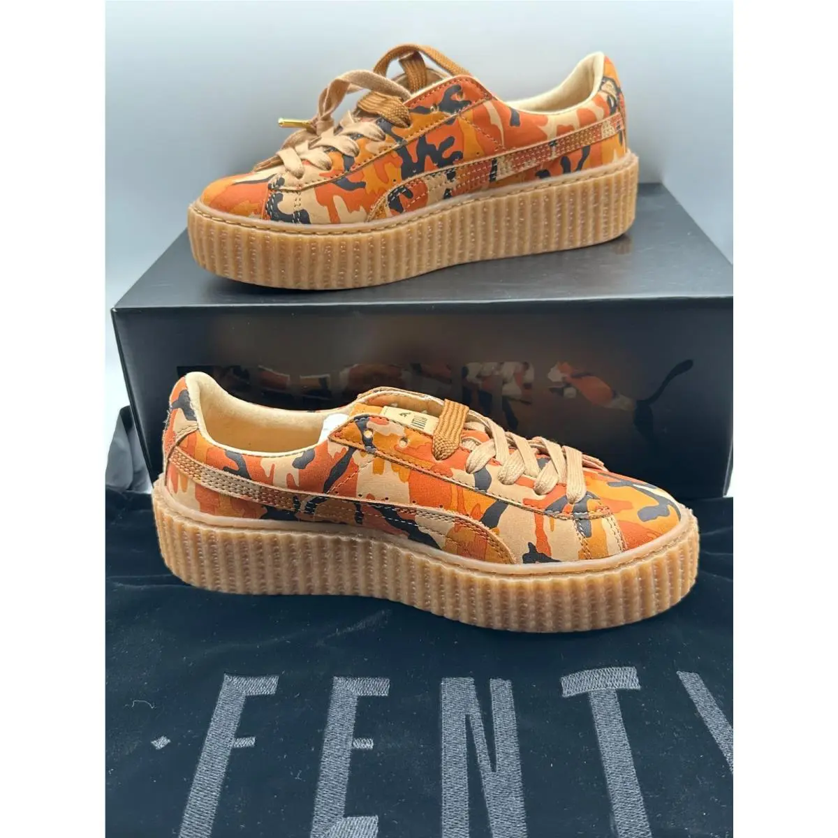 Puma shoes - PUMA Fenty X  Creeper Camo Lace Up - 36234101 - Orange (UPC: 889180774570) 4