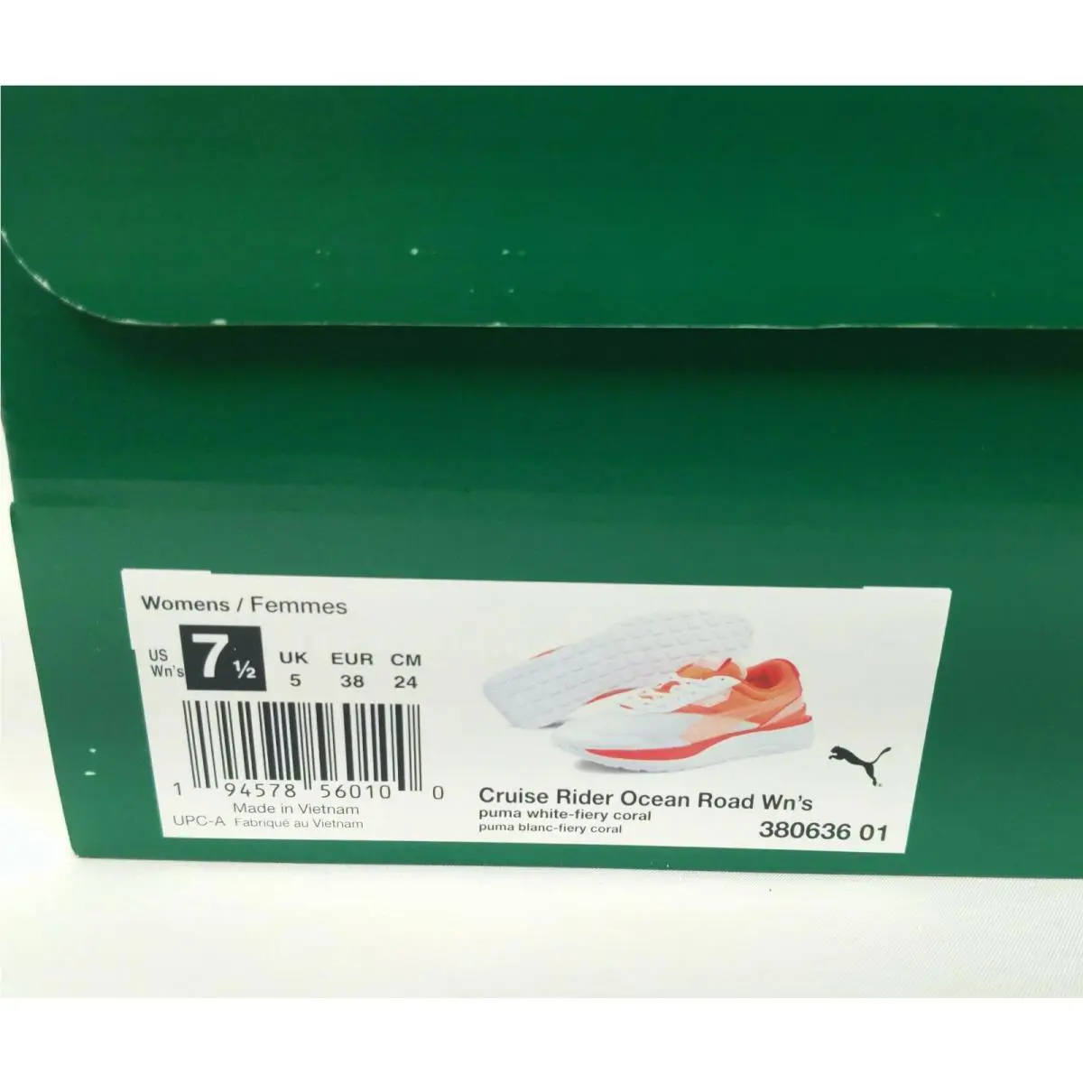 Puma shoes - PUMA Cruise Rider Ocean Road - 38063601 - White-Fiery Coral (UPC: 194578560100) 6