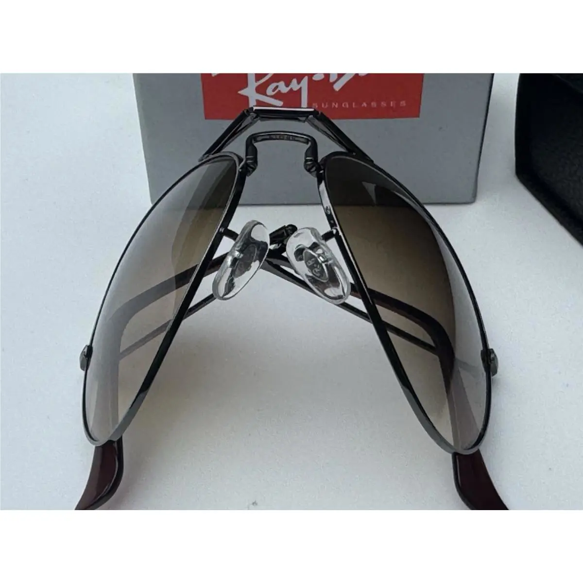 Ray-ban RB3479 004/51 Folding Aviator Gunmetal Grad Brown 58mm Sunglasses