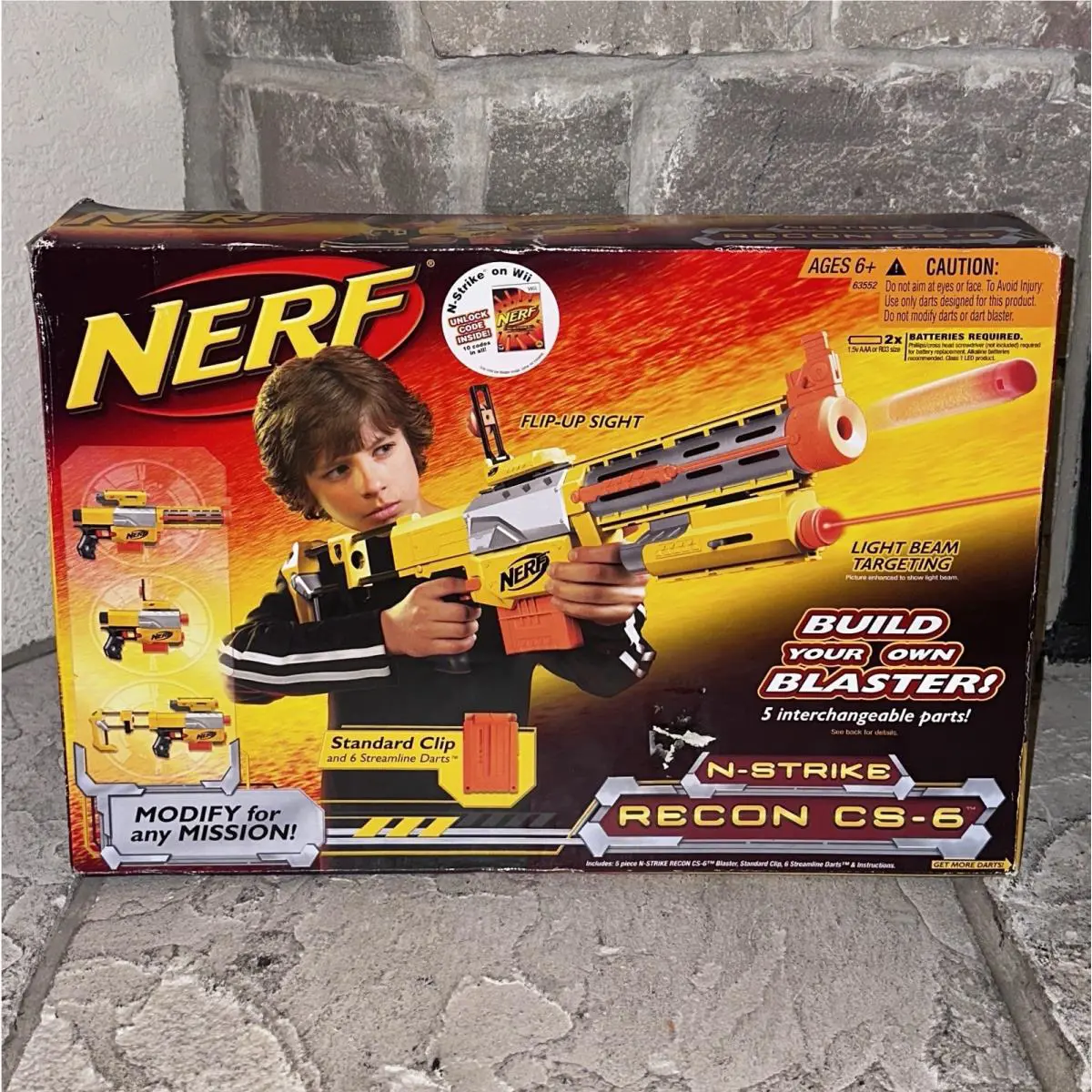 2008 Nerf Recon CS-6 N-strike Gun Laser Scope Light Beam Blaster Darts