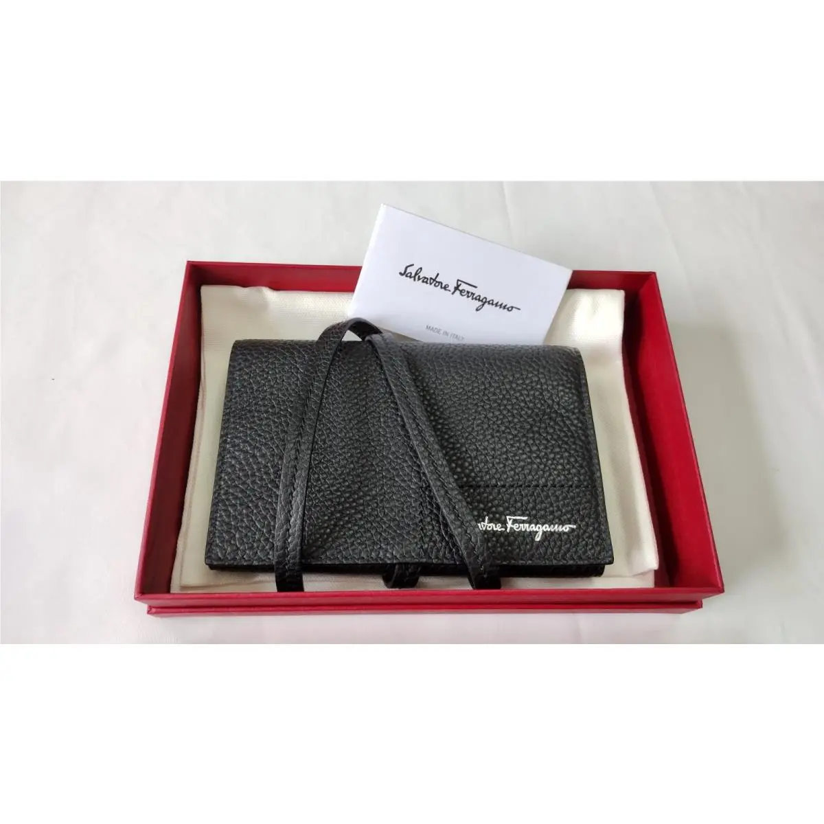 Salvatore Ferragamo Folding Wrap Clutch Wallet Brown or Black
