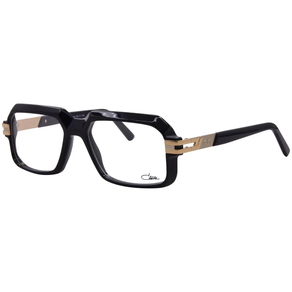 6037 001 Eyeglasses Frame Men`s Black/gold Full Rim Square Shape 56mm by Cazal