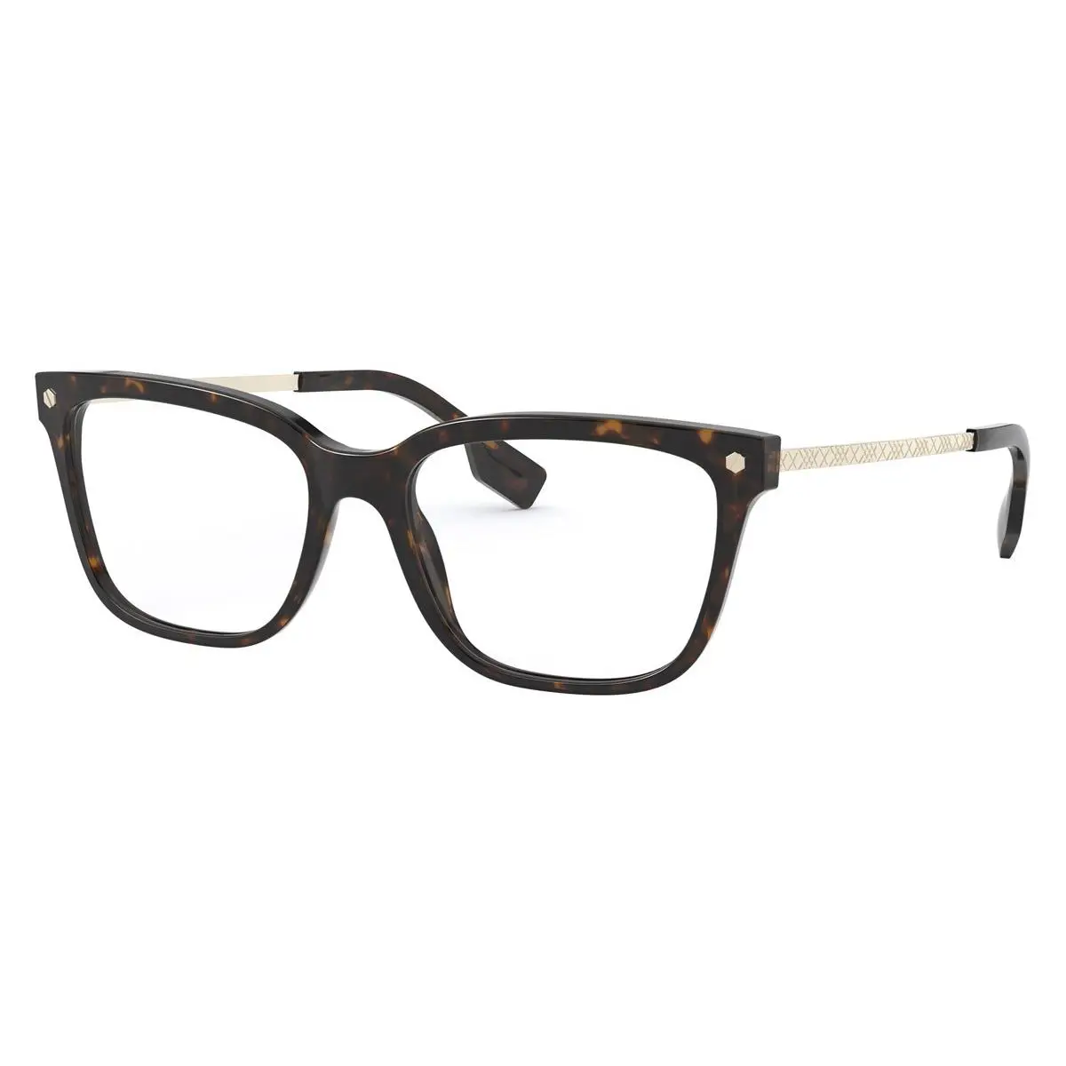 Burberry BE2319 3002 52 mm Dark Havana Rectangle Glasses “hart” – Made in Italy