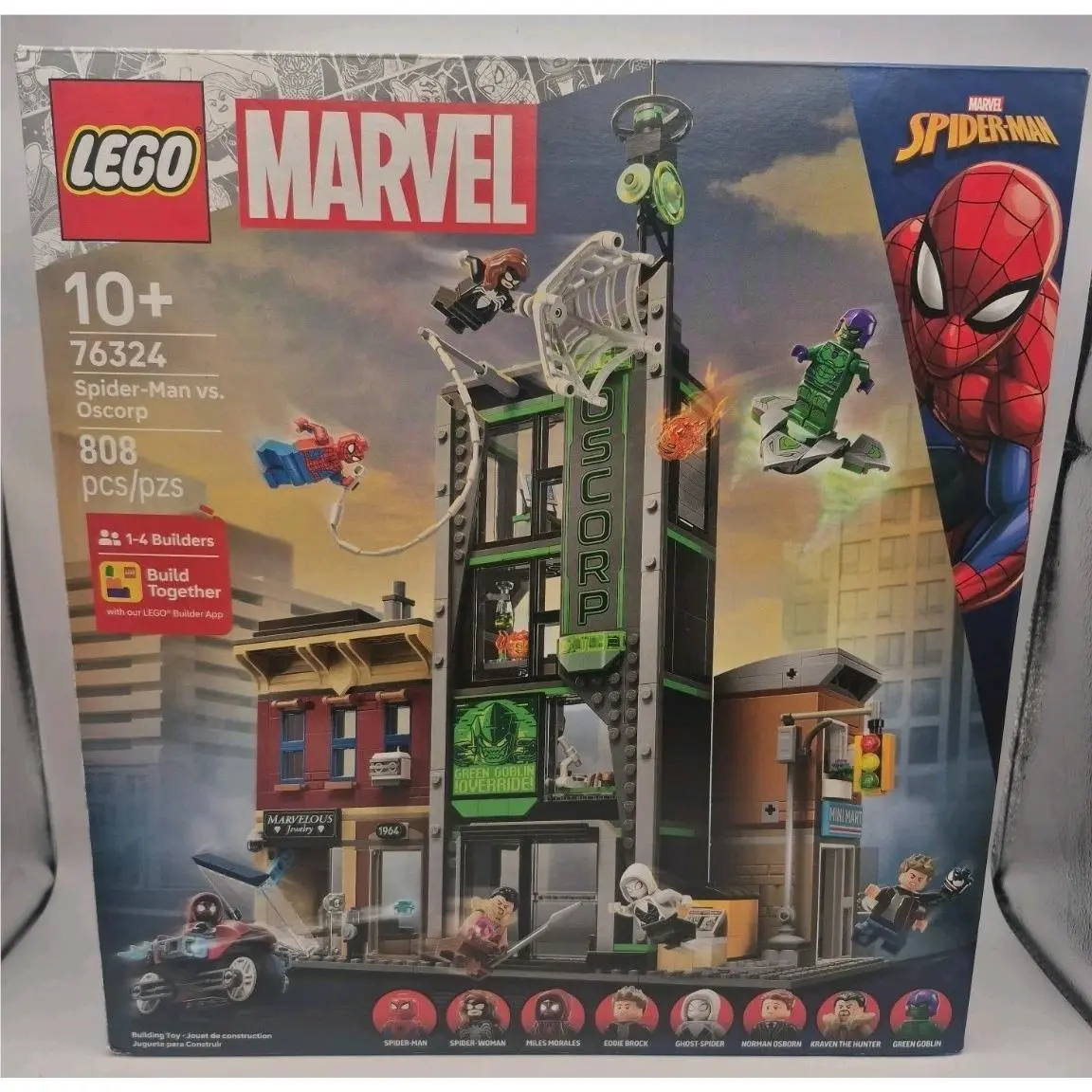 Lego 76324 Marvel Spider-man vs Oscorp 808 Pieces 8 Minifigures