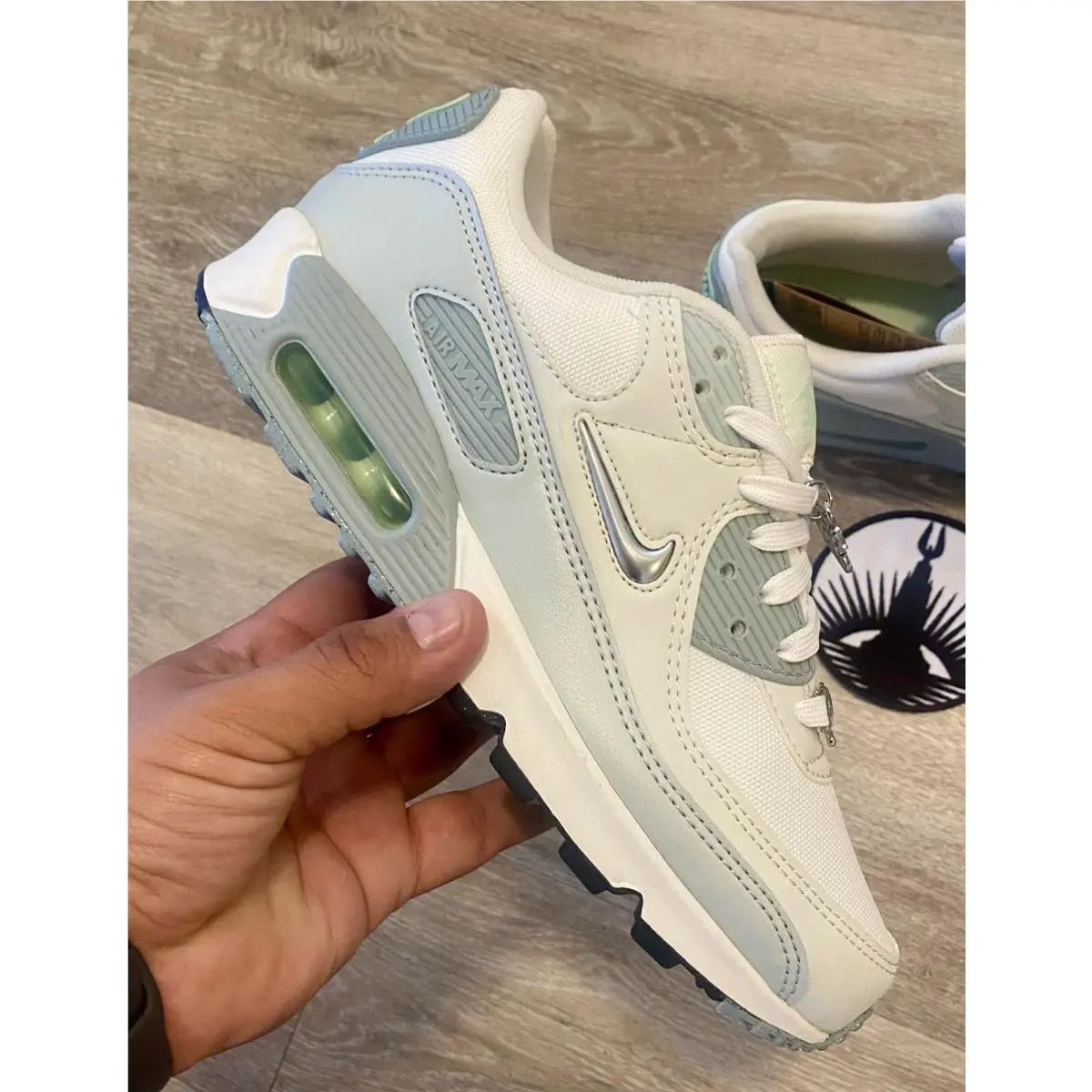 Nike shoes - Nike Air Max 90 SE - FN6948-100 - Sail/Metallic Silver/Sea Glass (UPC: 197593622402) 8