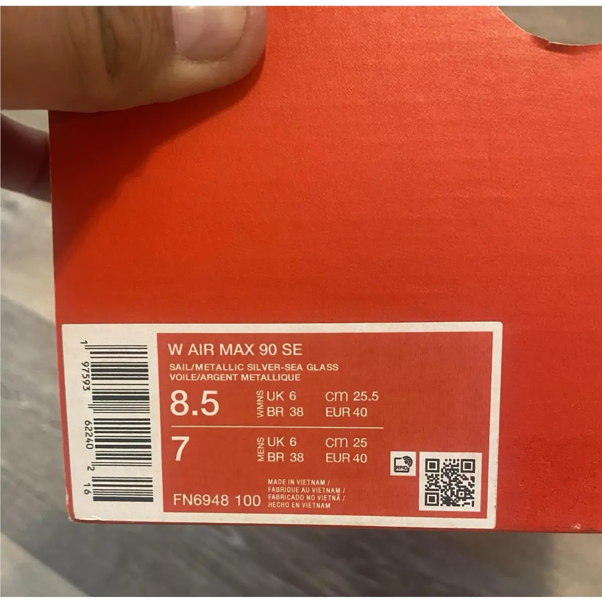 Nike shoes - Nike Air Max 90 SE - FN6948-100 - Sail/Metallic Silver/Sea Glass (UPC: 197593622402) 10