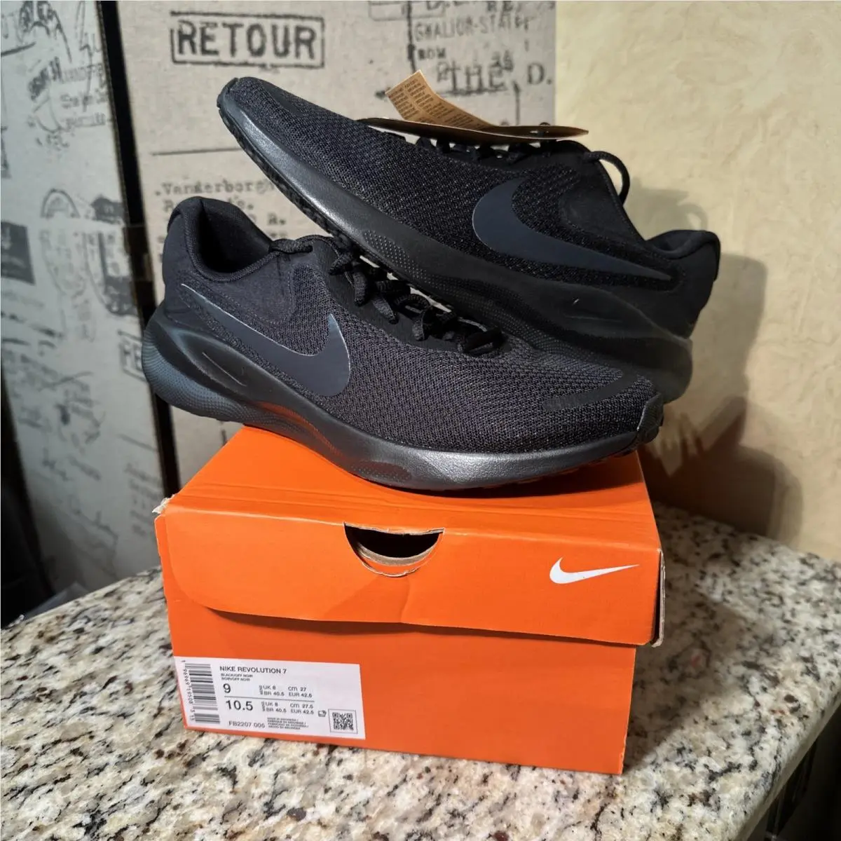Nike Revolution 7 - Black/off Noir FB8501-001 Men`s Size 9