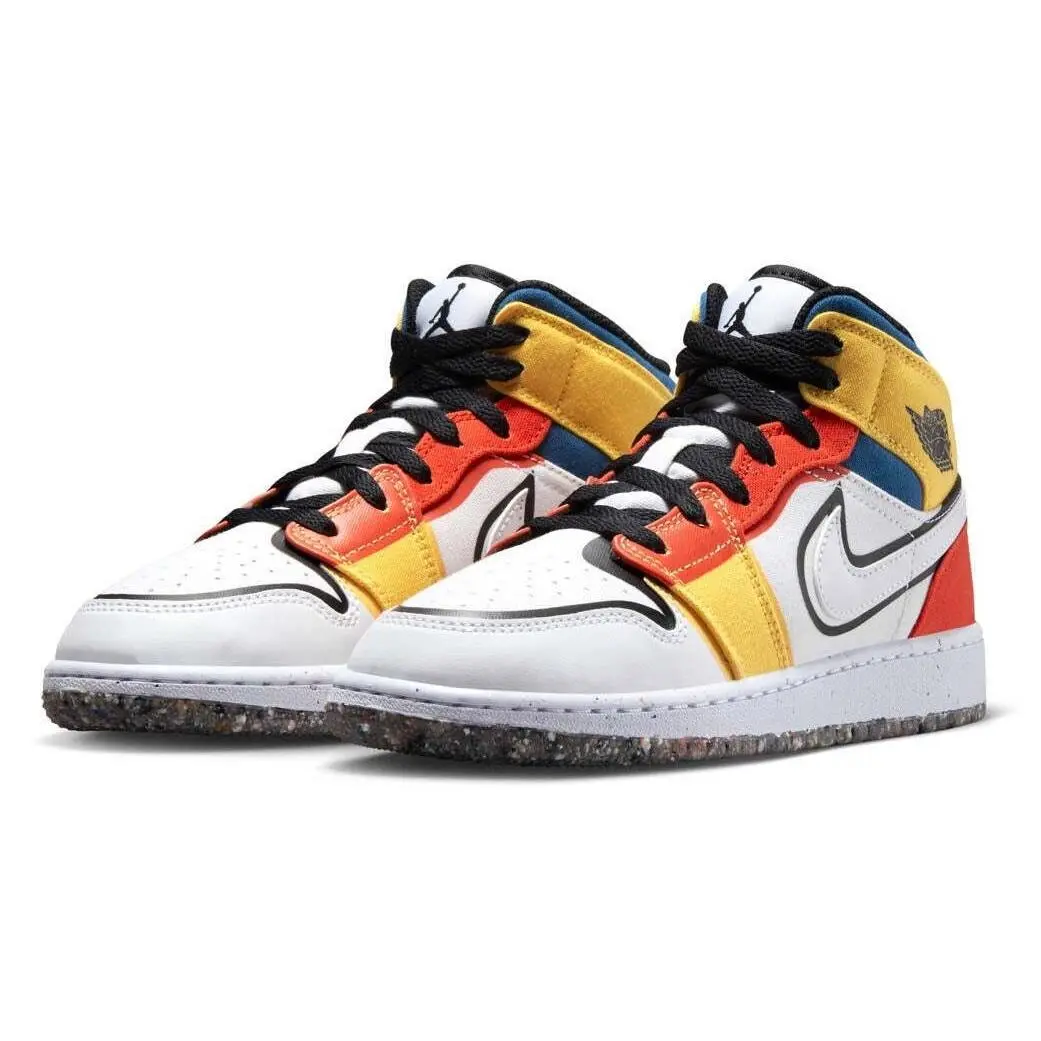 Nike shoes - retro 1 Mid - retro Mid - DV1316 100 - White/Black/Picante Red/French Blue/Topaz Gold 2