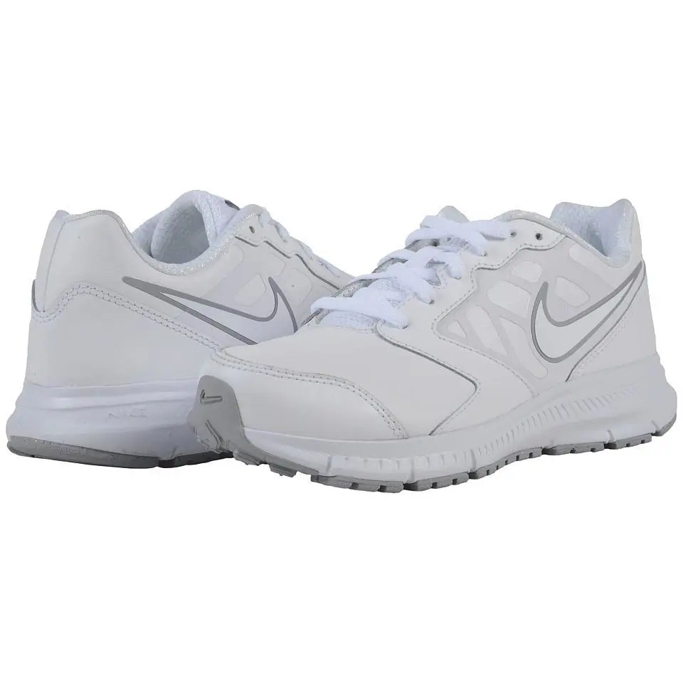 Nike Downshifter 6 832883-100 Sneakers Kids White Leather Lace Up Running Shoes - White