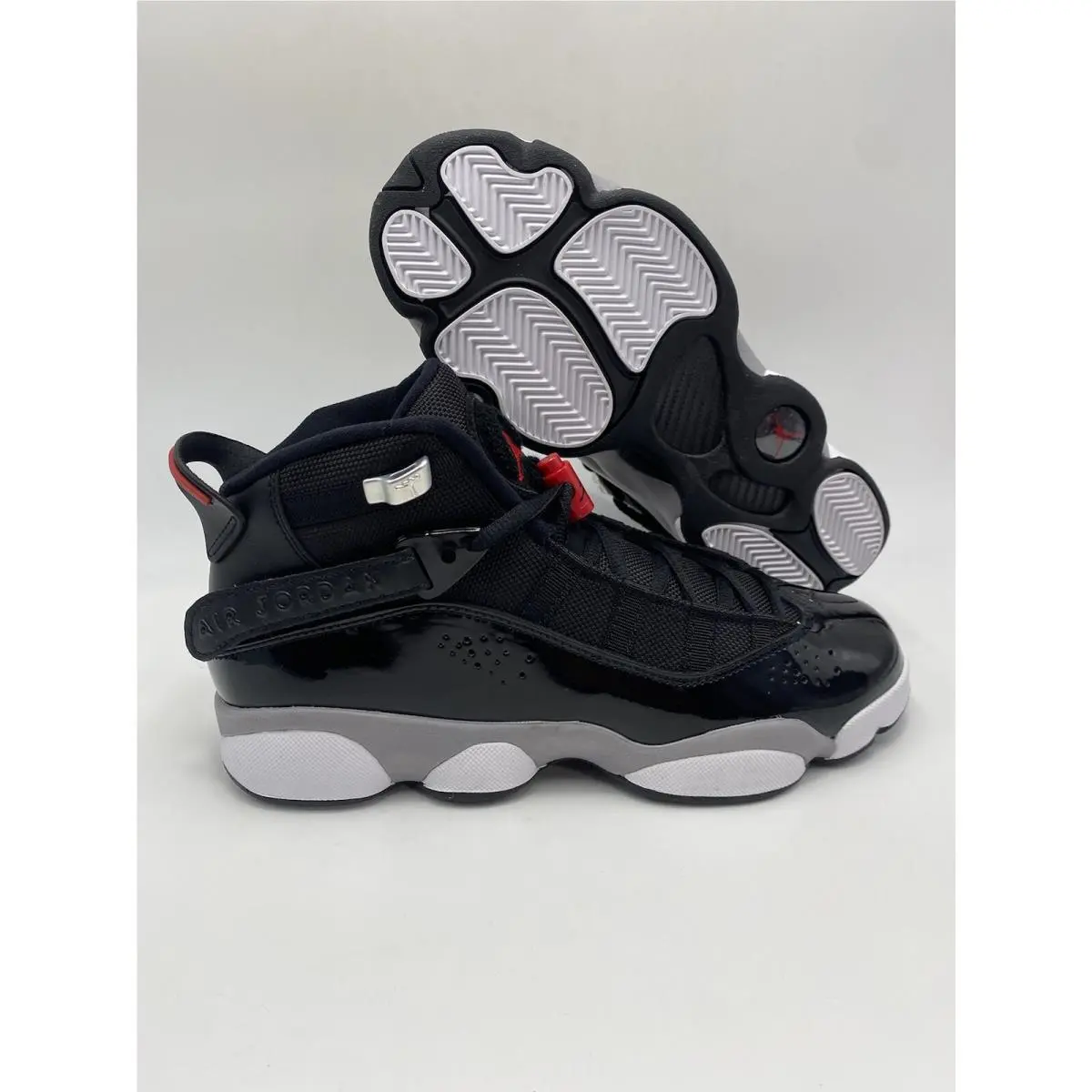 Jordan 6 Rings GS Black Red White Shoes FZ4186 010 Size 6Y by Nike