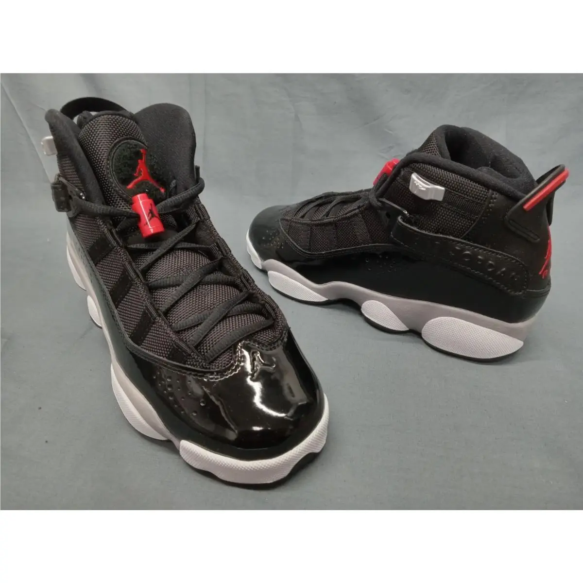 Nike Boys Jordan 6 Rings GS Sneakers Black Red White Size 6
