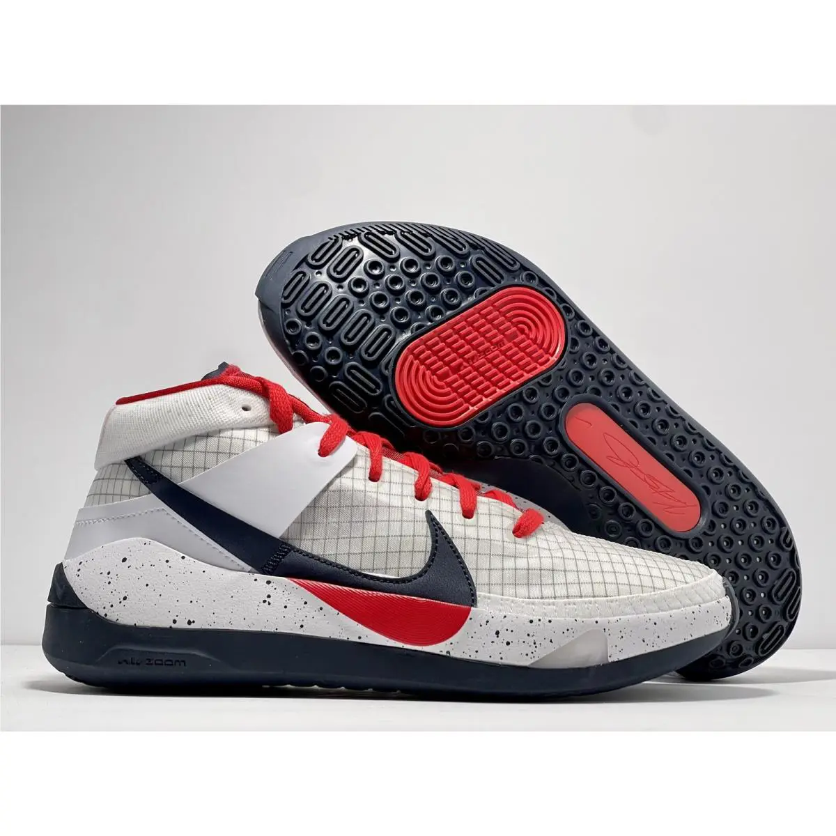 Nike KD 13 Usa White Obsidian University Red Basketball Men Size 8.5 CI9948-101
