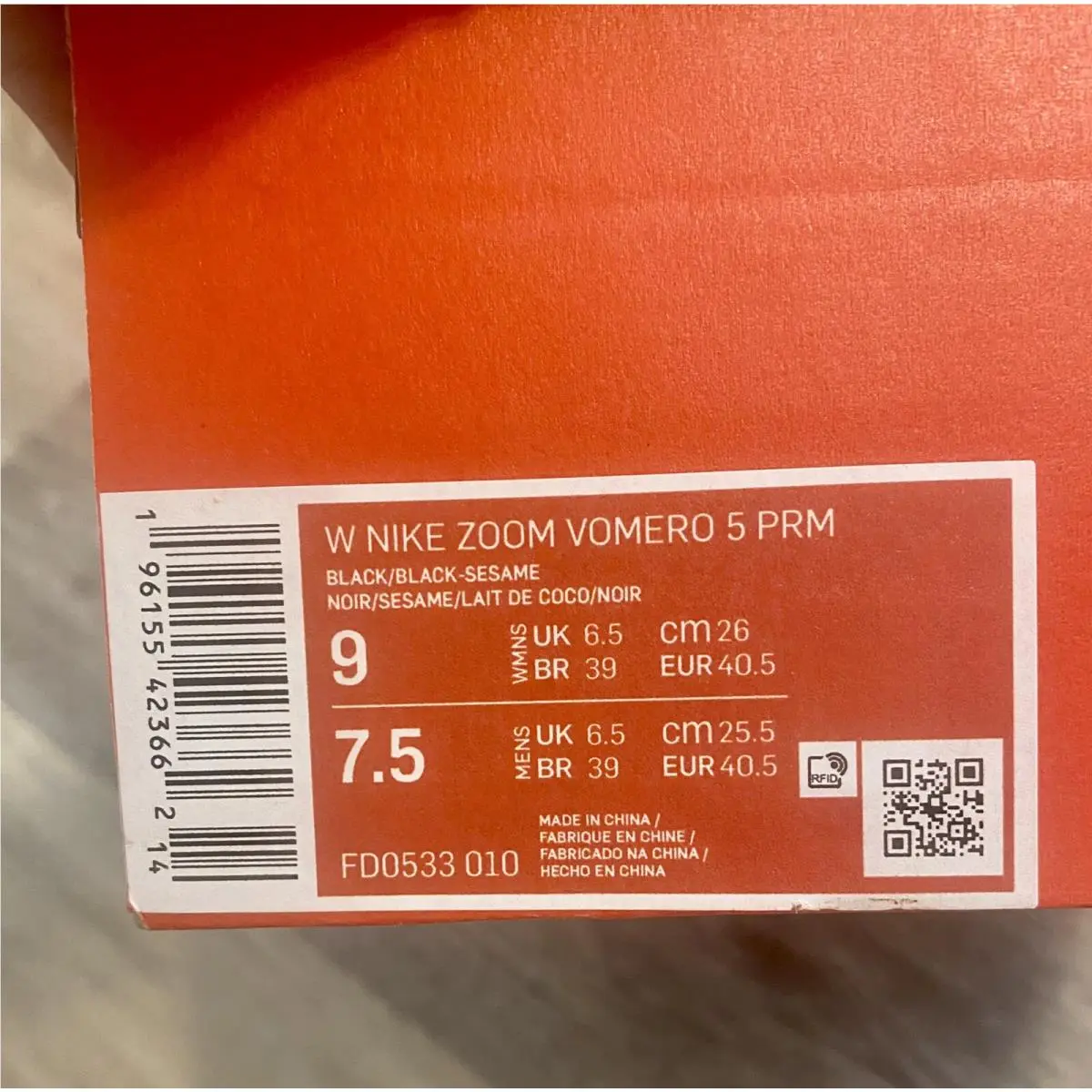 Nike shoes - Nike Zoom Vomero 5 PRM - FD0533-010 - Black/Black/Sesame/Coconut Milk (UPC: 196155423662) 10