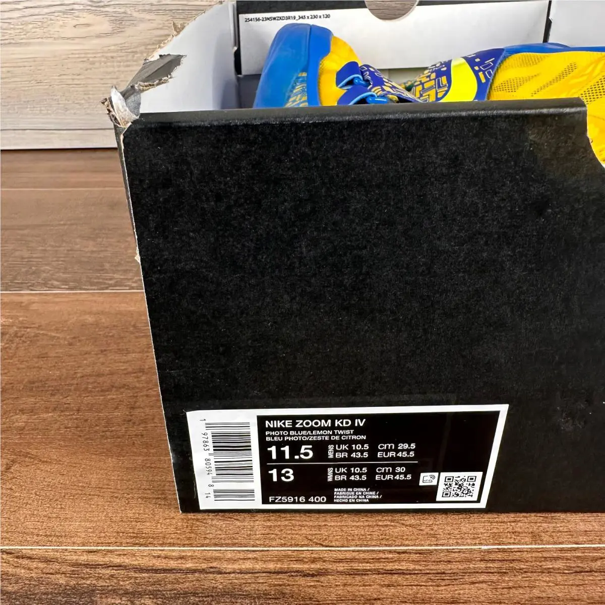 Nike shoes - Nike KD 4 - FZ5916-400 - PHOTO BLUE/LEMON TWIST-TOUR YELLOW (UPC: 197863827971) 7