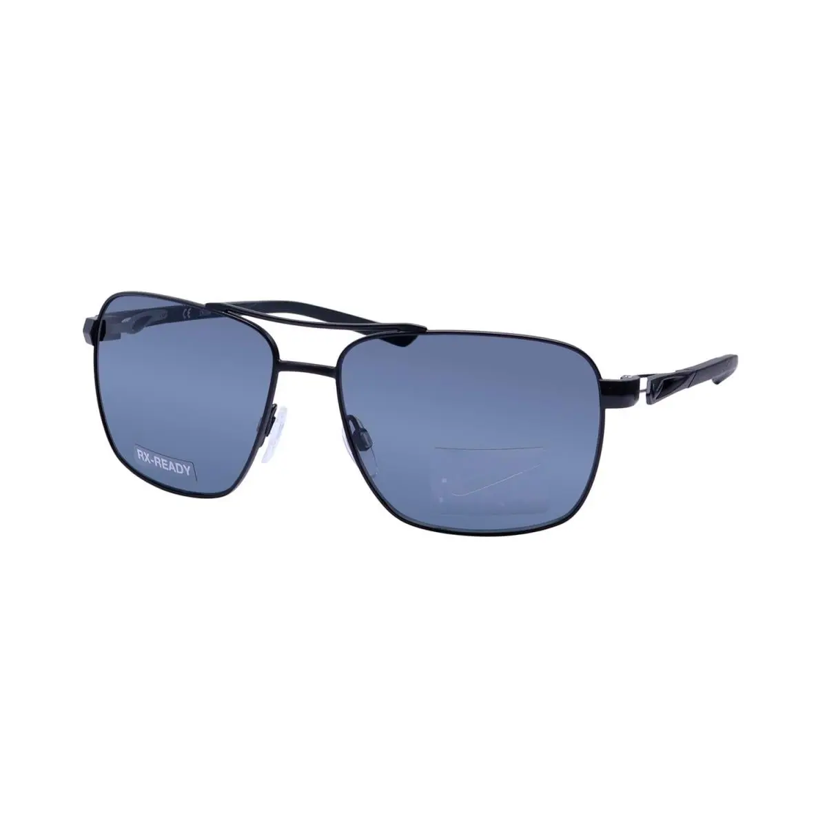 Nike DQ0798 Sunglasses Full-rim 010 Metal Plastic Black Mens Square - Frame: Black, Lens: Gray