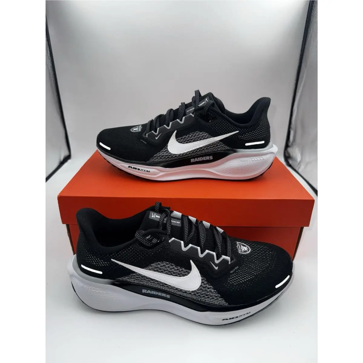 Nfl x Nike Zoom Pegasus 4 Las Vegas Raiders Men 7 Black Running Shoes FZ5093-001