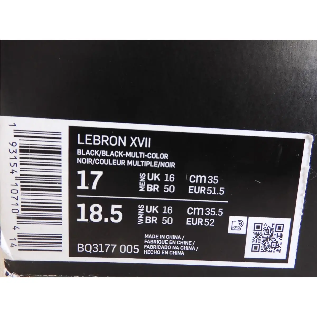 Nike shoes - Nike LeBron 17 - LeBron - BQ3177-005 - Black (UPC: 193154107104) 3