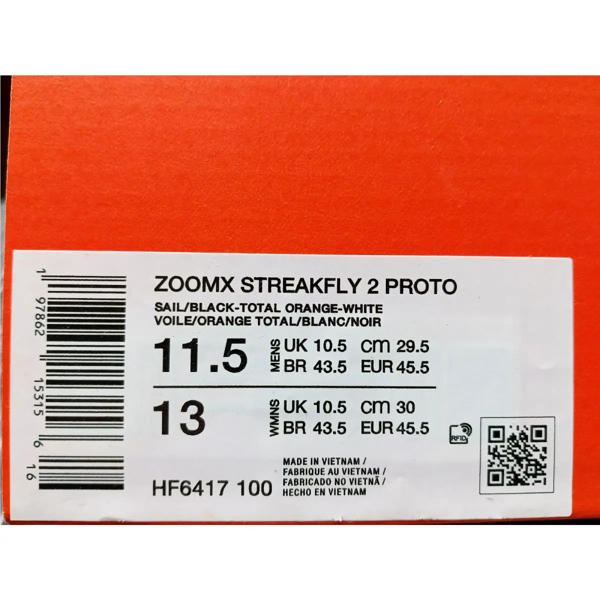 Nike shoes - Nike ZoomX Streakfly - ZoomX Streakfly - Ib8167-999 - Orange (UPC: 197862153156) 5
