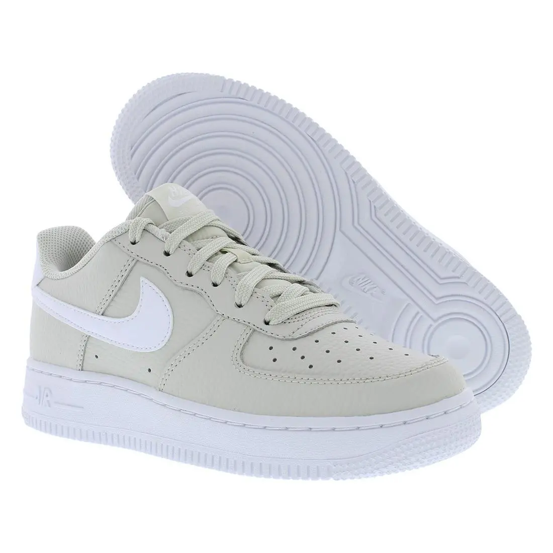 Nike Air Force 1 GS Girls Shoes Size 5.5 Color: Light Bone/white - White, Main: Beige