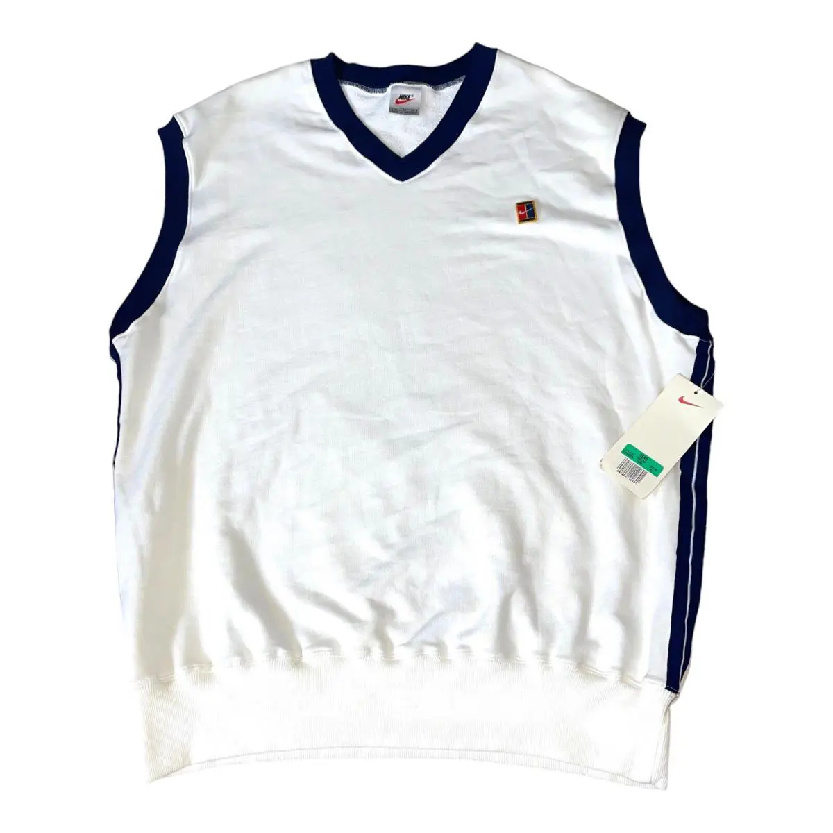 Vintage 90s Nike Challenge Court Mens XL Tennis Sweater Vest Rare - White