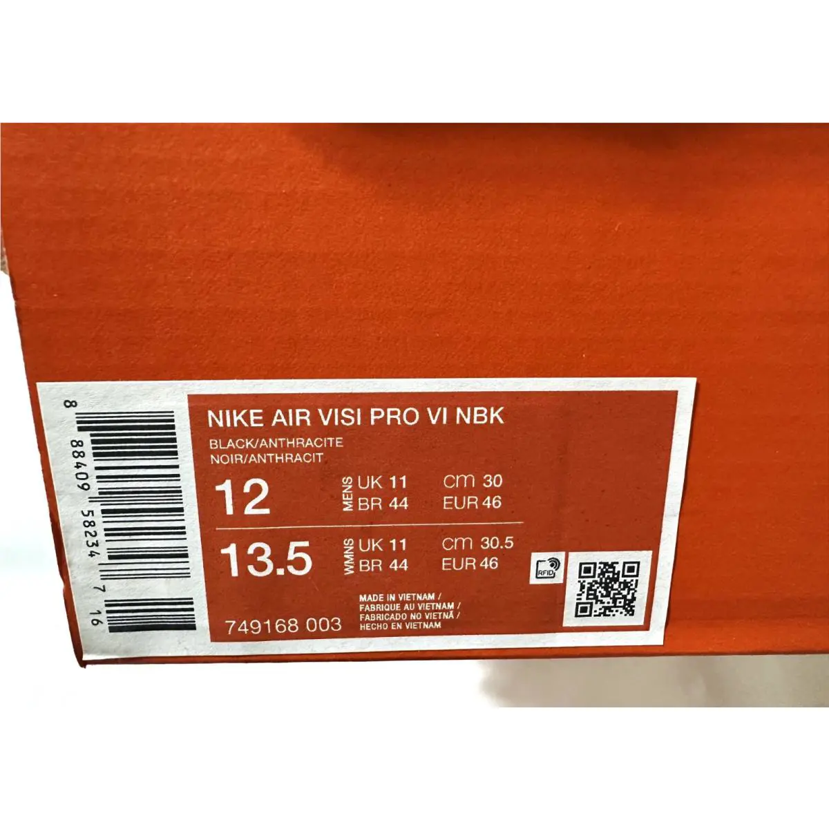 Nike shoes - Nike Air Visi Pro - Air Visi Pro - 749168-003 - Black, Manufacturer: Black/Anthracite 7