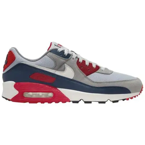 Nike Air Max 90 Usa - Light Smoke Grey Red Flat Grey DM0039-005 Mens Size 8.5