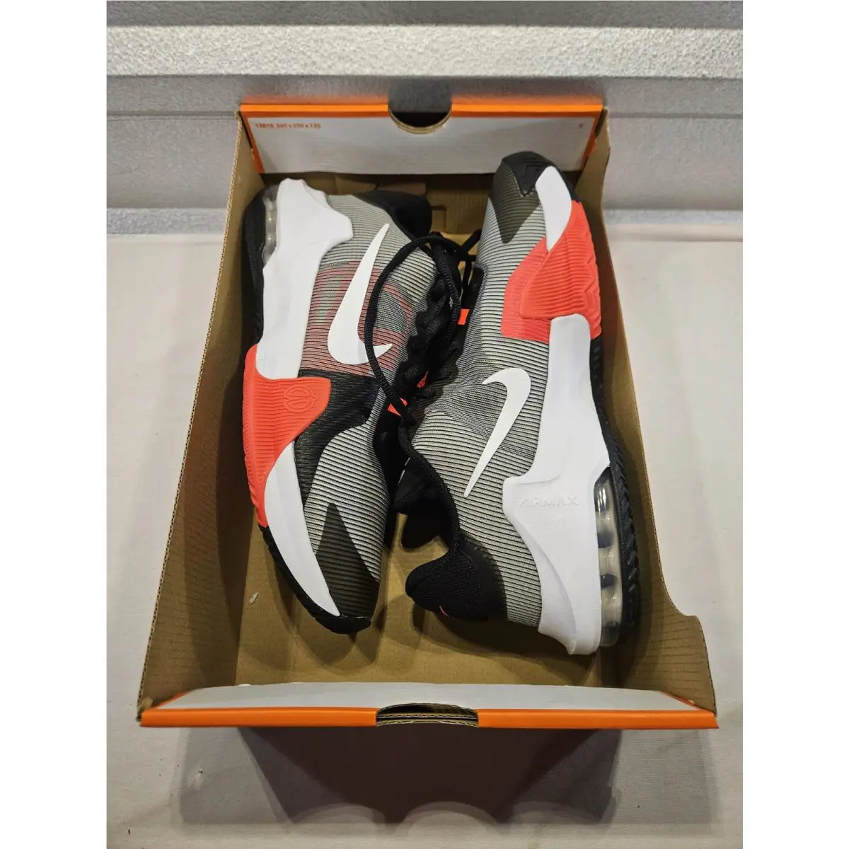Nike Men`s Air Max Impact 4 Black White Grey Crimson Size 10.5