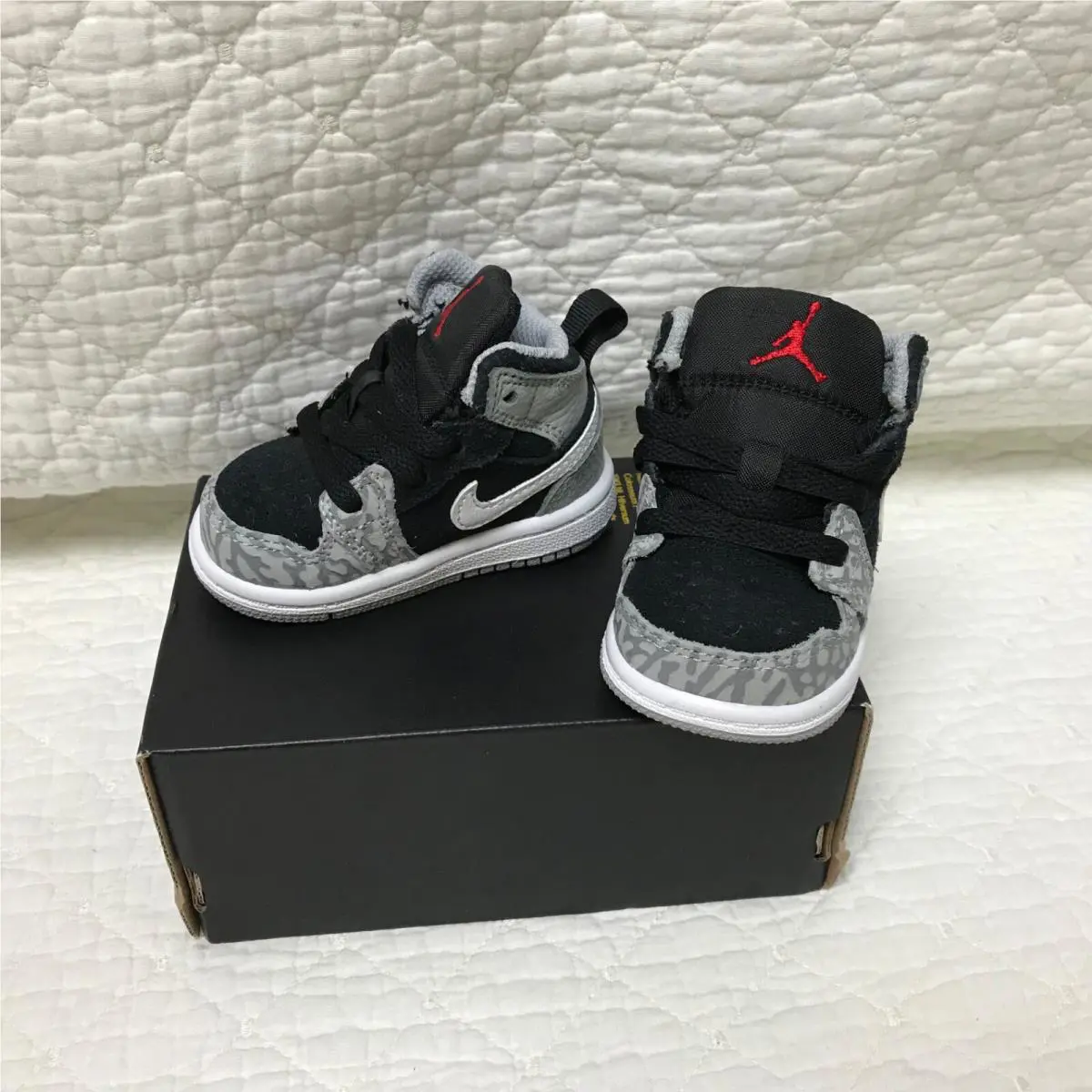Nike shoes - Jordan 1 MID SE (TD) - Black/Gray 8