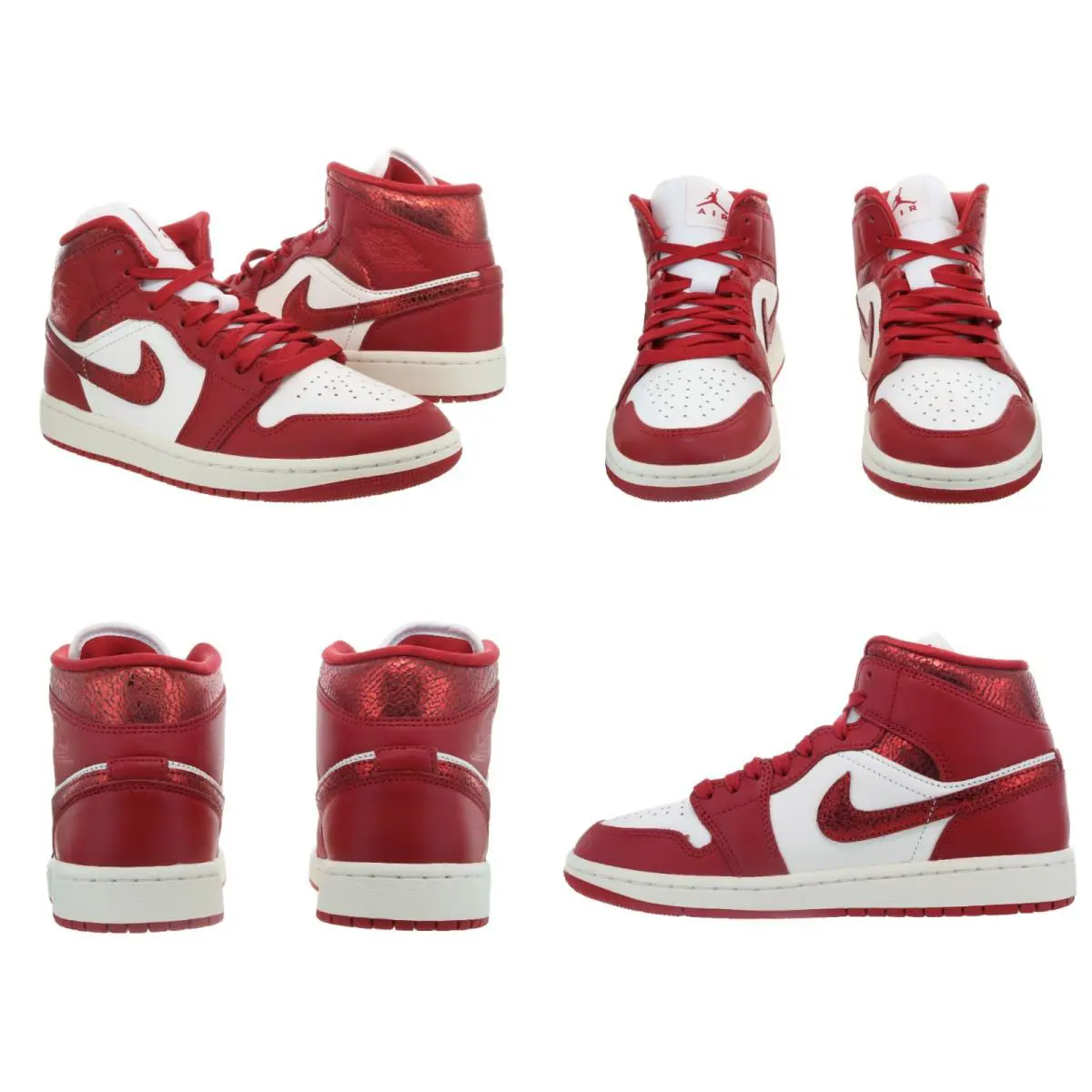 Nike Women`s Air Jordan 1 Mid Valentine`s Day Red - Sail Sneakers Size 7.5