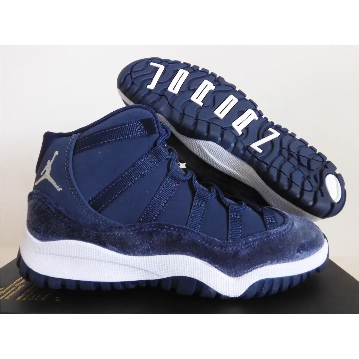 Nike Air Jordan 11 Retro Ps Midnight Navy Blue-met Silver Sz 2Y DO3857-441