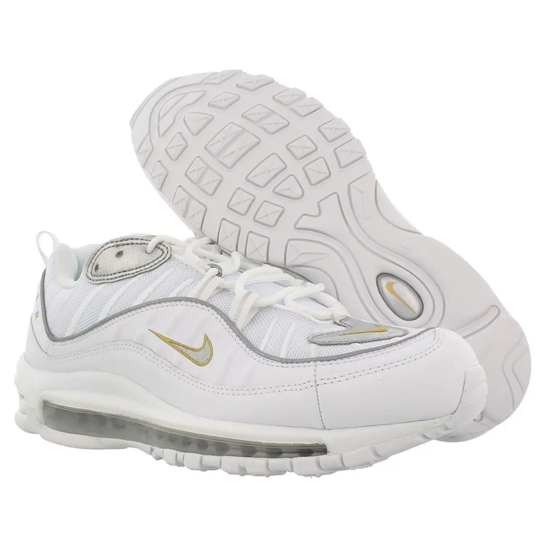Nike W Air Max 98 Womens Shoes Size 8.5 Color: White/metallic Gold - White, Main: White
