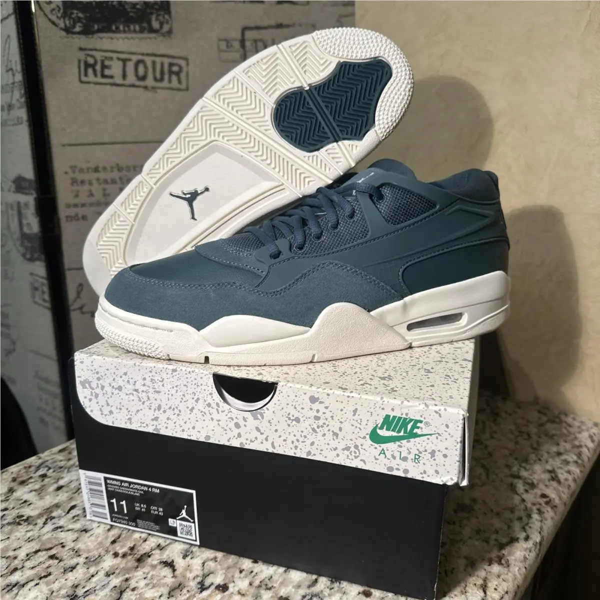 Nike Air Jordan 4 RM Oxidized Green White Sail Womens Size 11 FQ7940-300