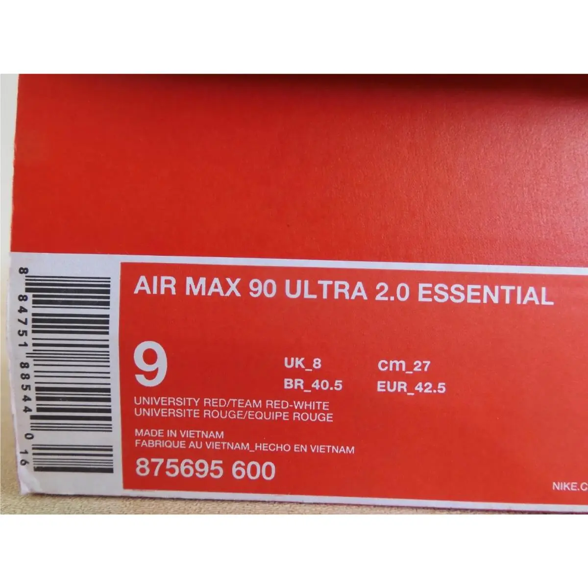 Nike shoes - Nike Air Max 90 Ultra 2.0 - 875695-600 - Red (UPC: 884751885440) 6