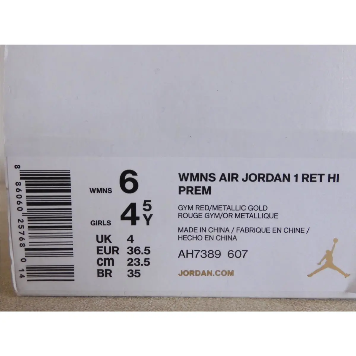 Nike shoes - Air Jordan 1 - Air - AH7389-607 - Red (UPC: 886060257680) 6