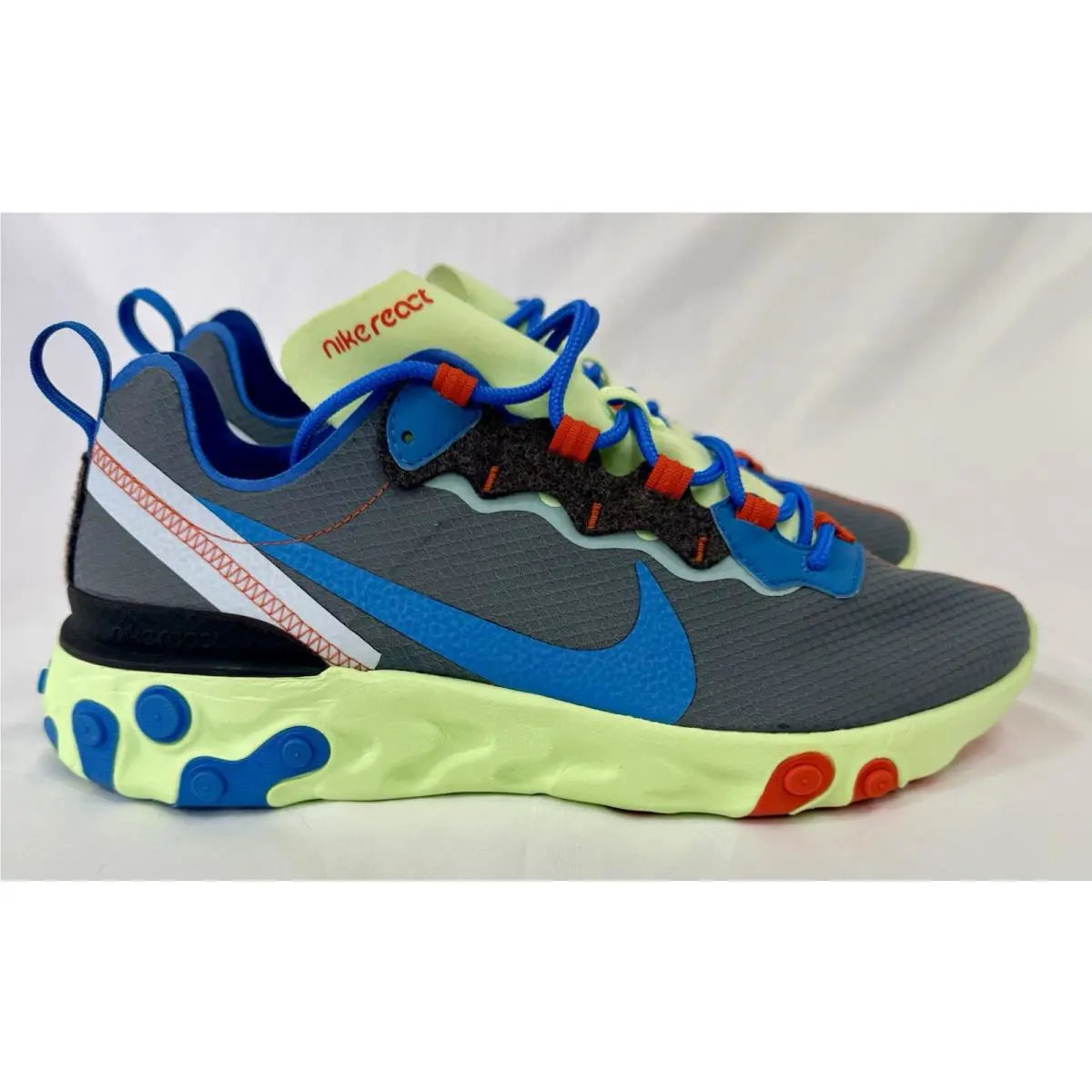 Nike shoes - Nike React Element 55 - React Element - CT1142-700 - Gray, Manufacturer: Volt/Dark Grey/Photo Blue/Blue Stardust (UPC: 0193154833706) 2