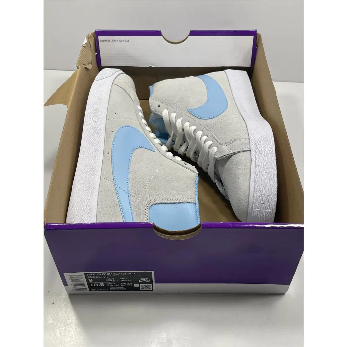 Nike shoes - Nike Sb Blazer - Blazer - 864349-008 - SOFT GREY BABY BLUE (UPC: 194955876923) 8