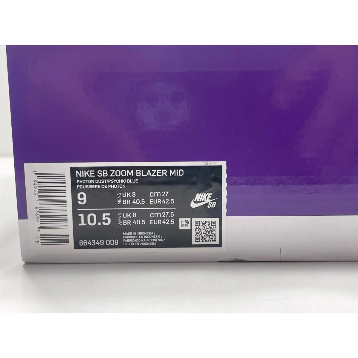 Nike shoes - Nike Sb Blazer - Blazer - 864349-008 - SOFT GREY BABY BLUE (UPC: 194955876923) 9