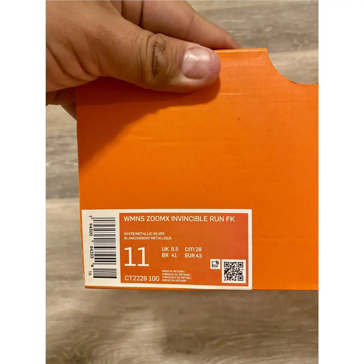 Nike shoes - Nike ZoomX Invincible Run Flyknit - CT2229-100 - White-Metallic Silver-Mango (UPC: 194500843554) 10