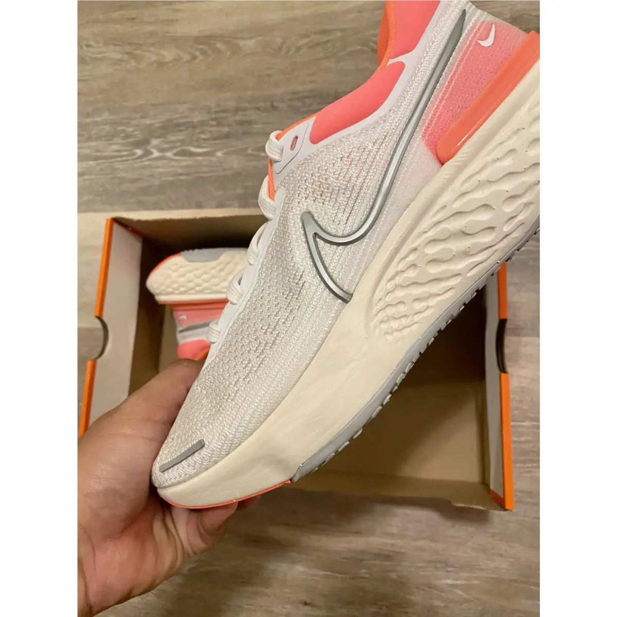 Nike shoes - Nike ZoomX Invincible Run Flyknit - CT2229-100 - White-Metallic Silver-Mango (UPC: 194500843554) 2