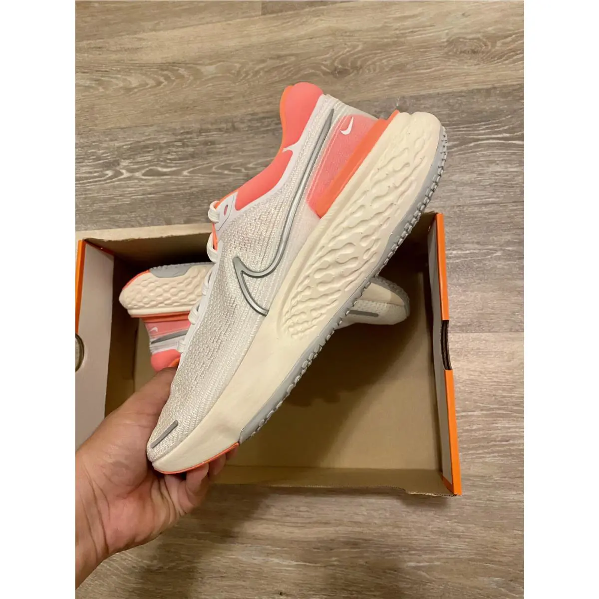 Nike shoes - Nike ZoomX Invincible Run Flyknit - CT2229-100 - White-Metallic Silver-Mango (UPC: 194500843554) 3